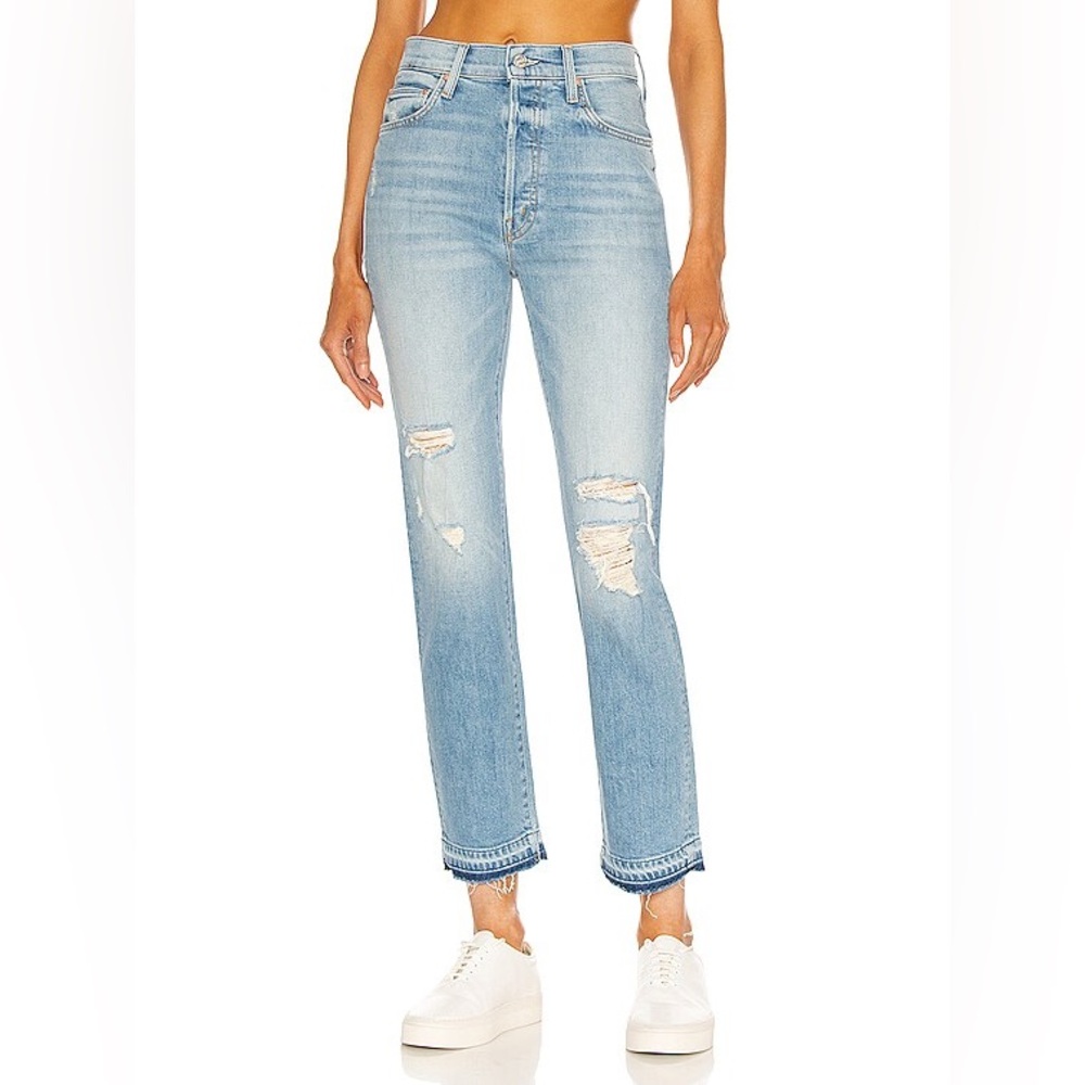 MOTHER  High Waisted Straight Leg Jeans